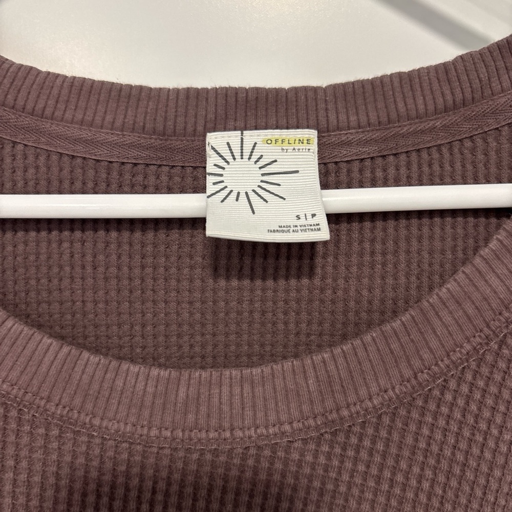 Offline by Aerie Waffle Knit Long Sleeve Top - Brown - Picture 2 of 2